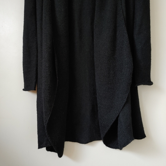 La Llama Alpaca Wool Long Cardigan Sweater - Black Size Large - Picture 5 of 13
